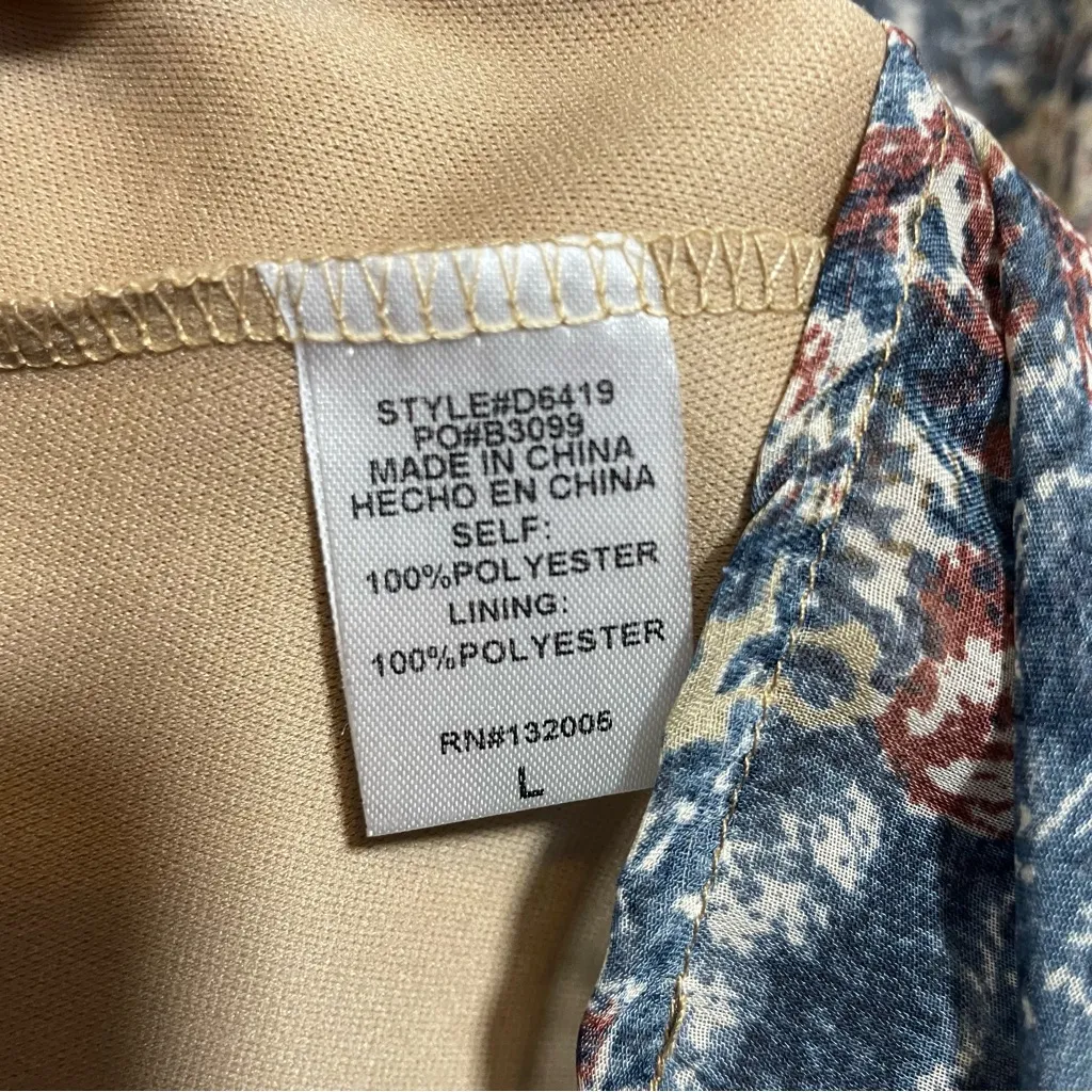 Entro boho long sleeve dress sheer sleeves large - Image 4