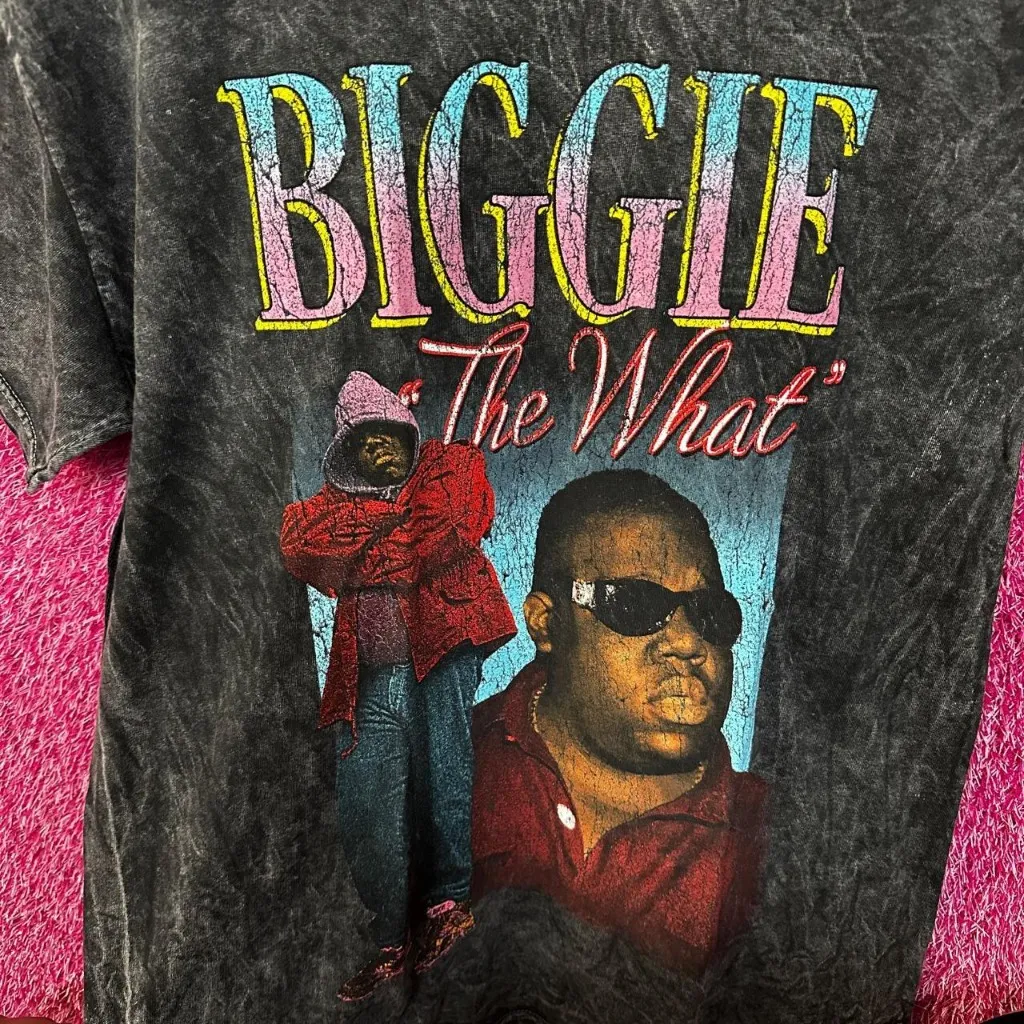 Notorious BIG The What Mineral Wash Rap Tshirt size Large  - Image 2