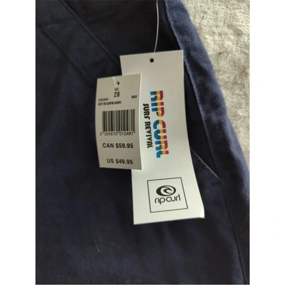 Rip Curl  Womens Keep On Surfin Short Size 29 Navy Raw Hem - Image 6