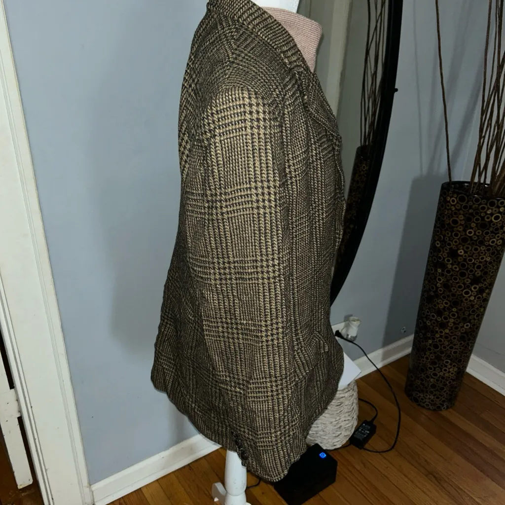 Lauren Ralph Lauren Equestrian Blazer Plaid Wool Logo Horse Buttons Vtg Size 12 - Image 6