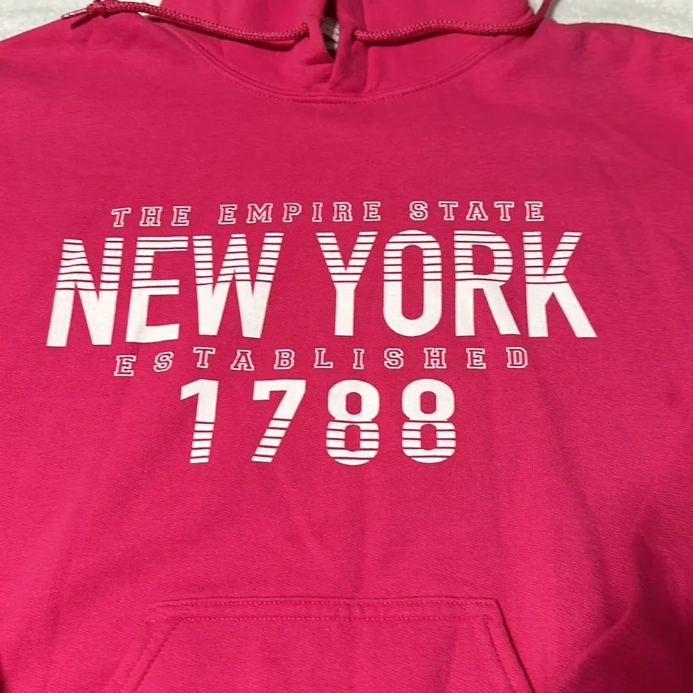 The Empire State New York
Solid Hoodie - Pink- S - Image 2
