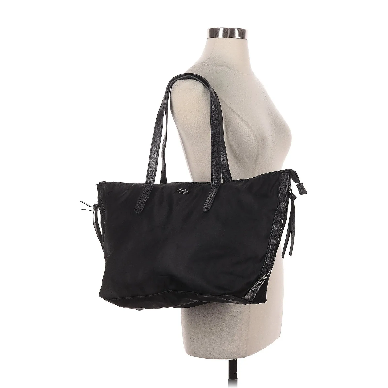 Botkier Black Nylon Leather Trim Tote Bag - Image 2