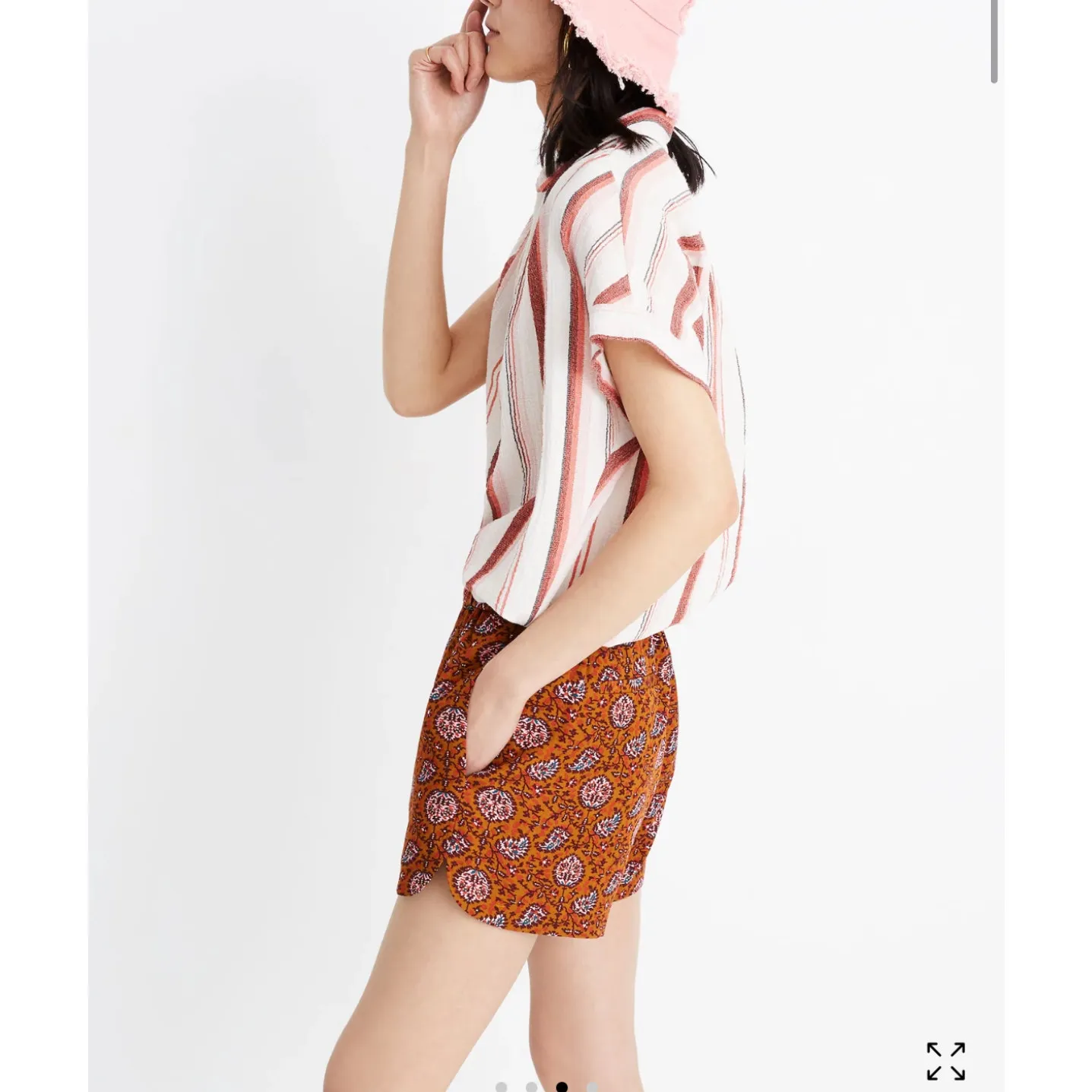 Madewell Small Paisley Floral Shorts Elastic‎ Waist Pockets Boho Casual Chic - Image 2