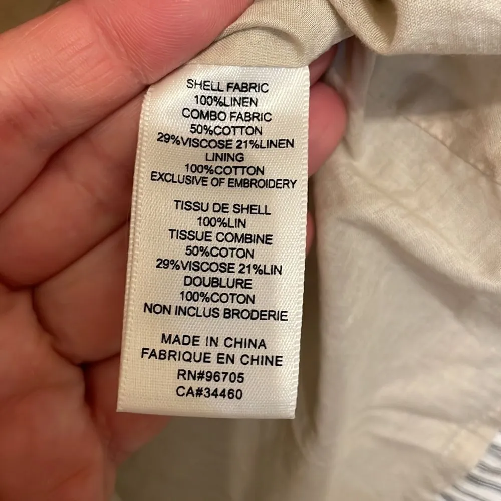 Rebecca Taylor Garden Linen Eyelet Dress in Vanilla - Image 8