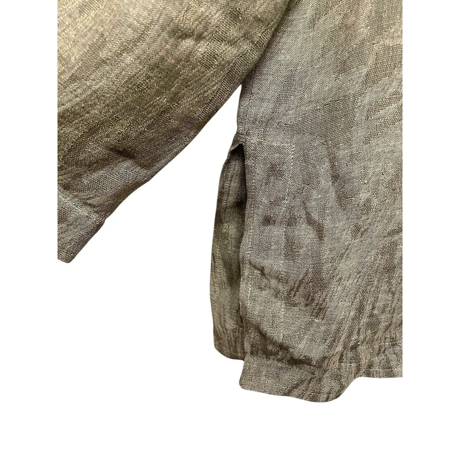 Jaegar Linen Blend Jacket Women Size US‎ 8/UK 12 Tan Brown Patterned Retro Vtg - Image 5