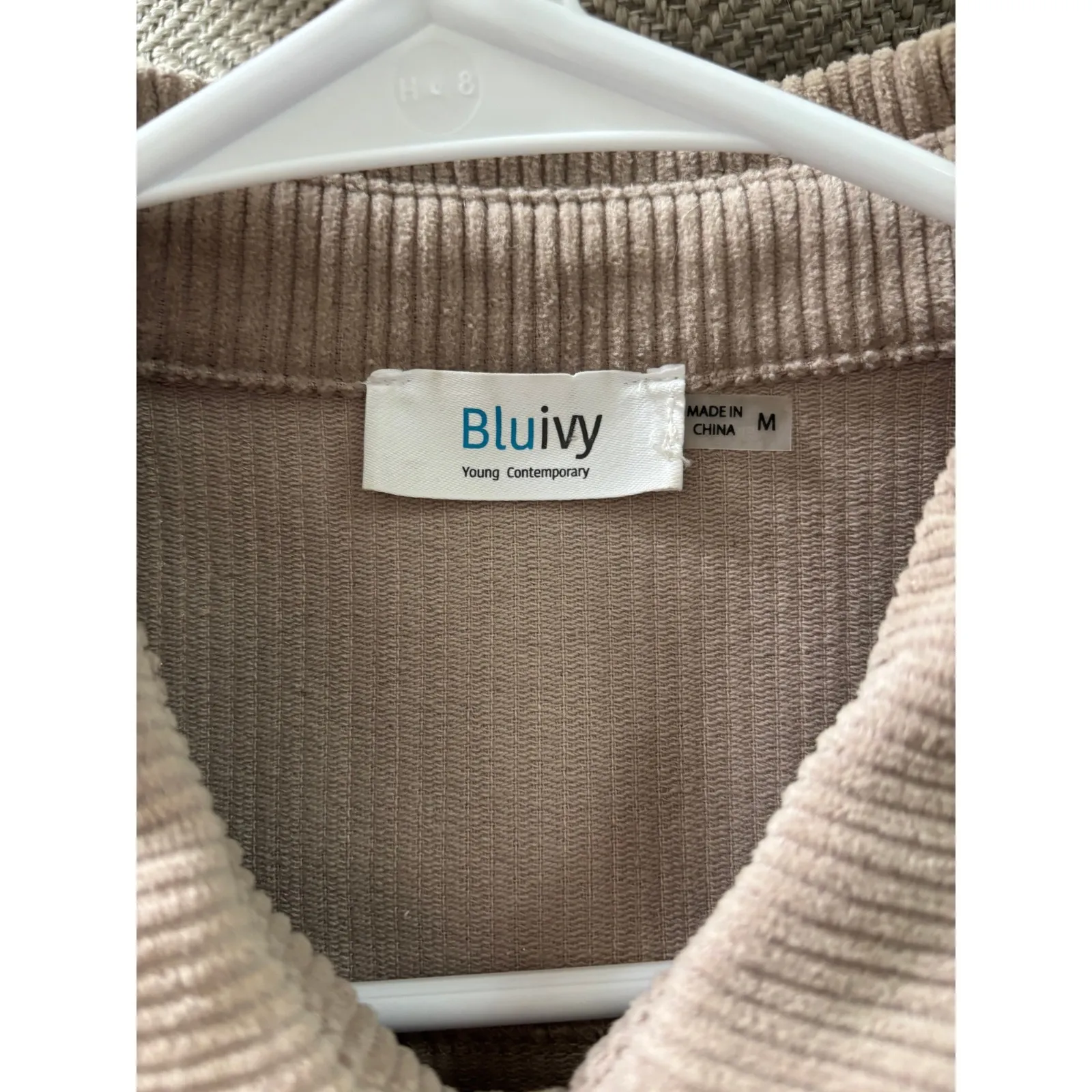 Blu Ivy‎ Shacket Womens Medium Beige Corduroy Pearl Snap Western Festival Boho Brown - Image 3