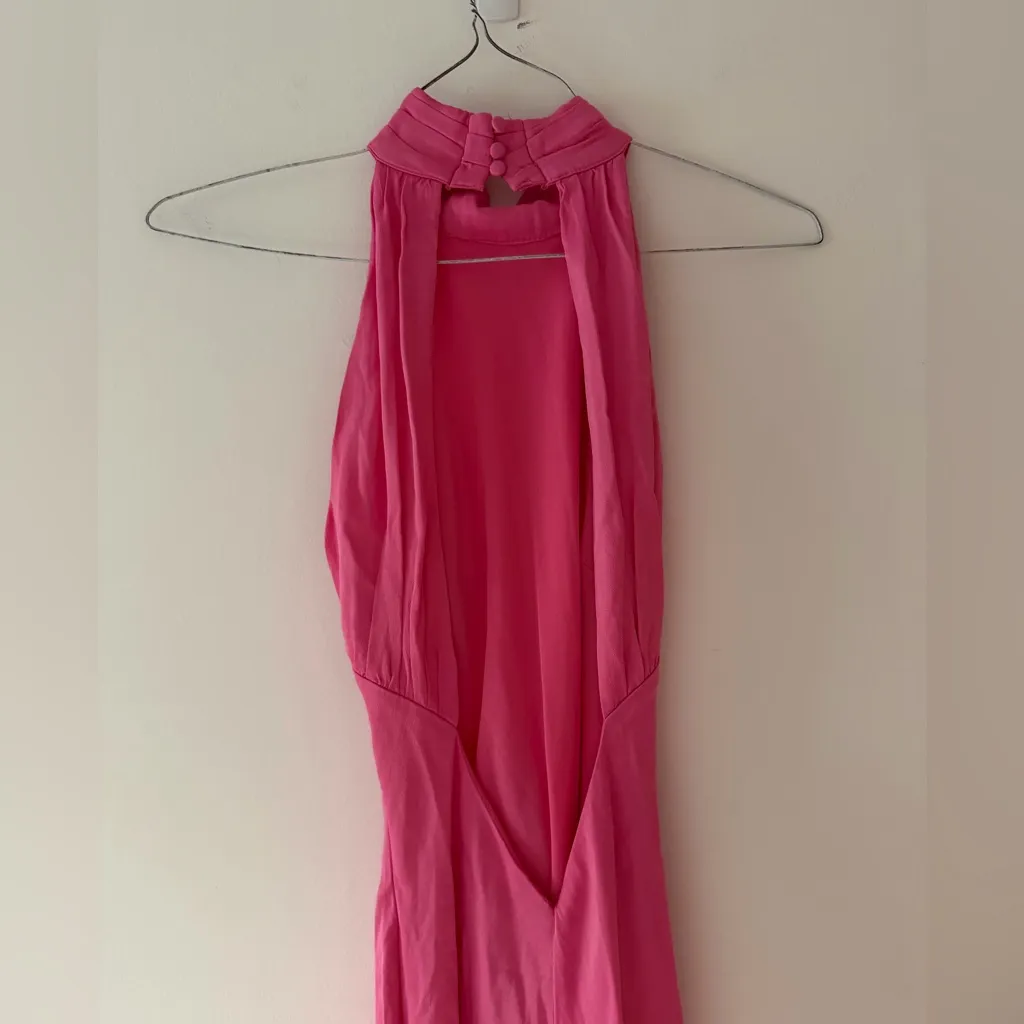 Meshki Clare Satin Drape Back Maxi Dress in Pink Size Medium - Image 11