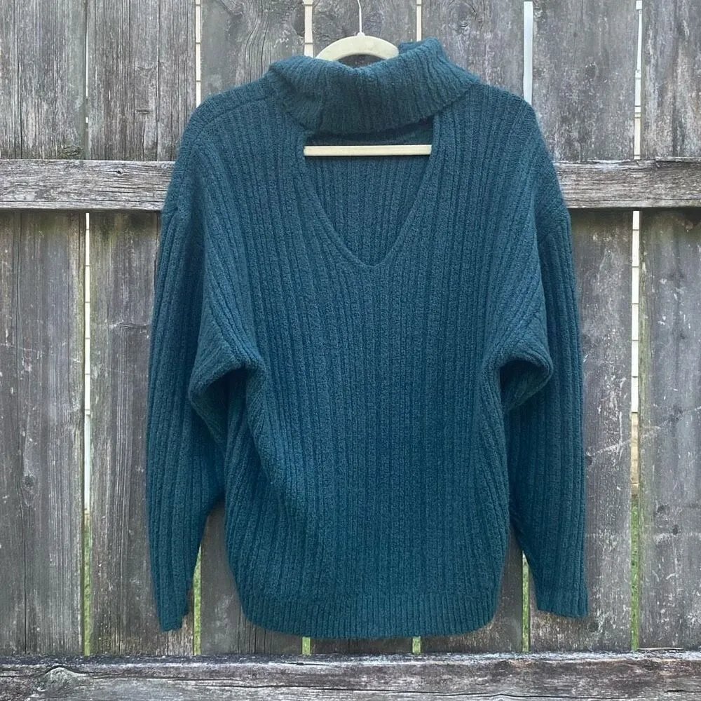 Cabi Tryst Green Open Back Turtleneck Sweater | S - Image 3