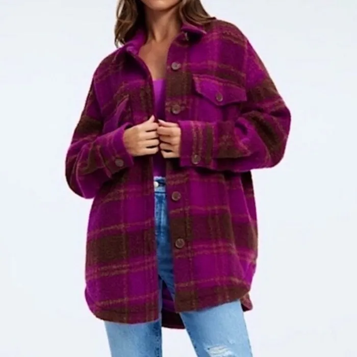Good American Oversized Plaid Shacket - Image 3