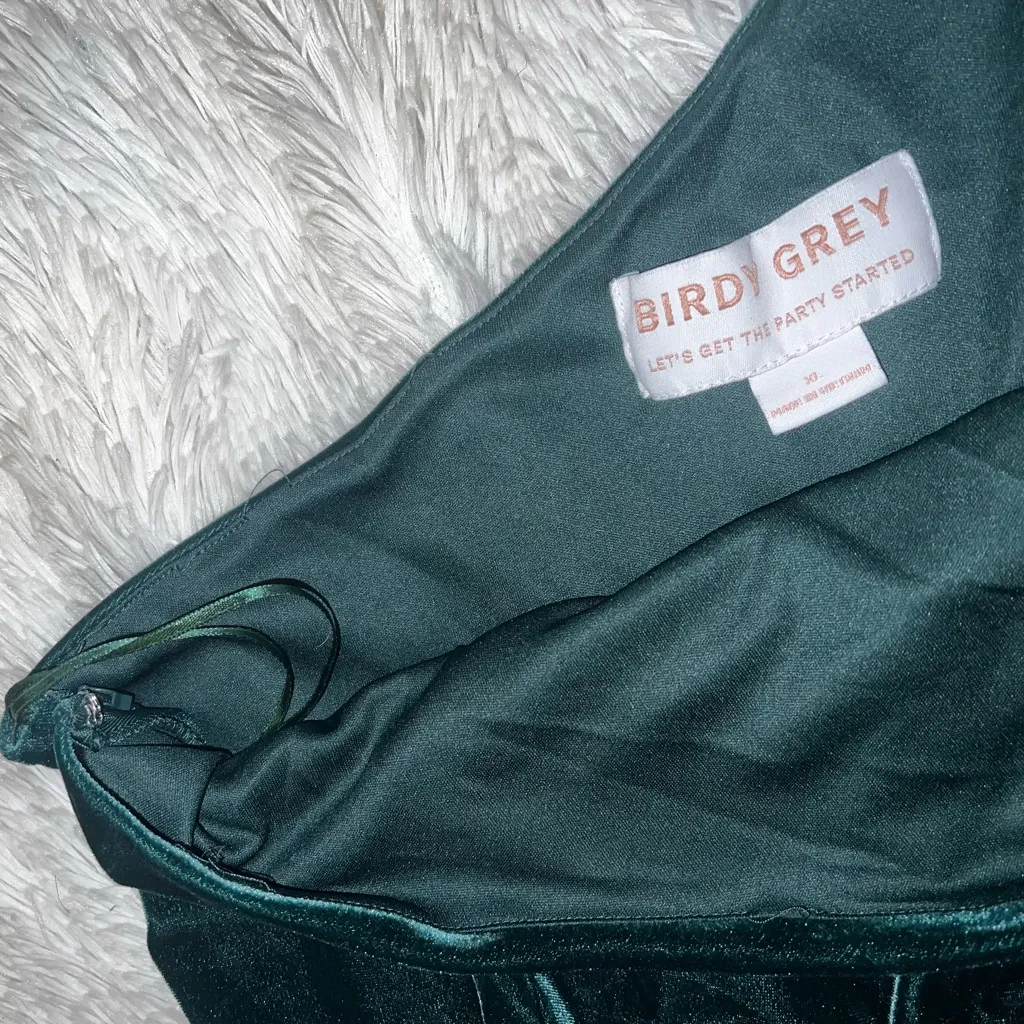 Birdy Grey Velvet Emerald Kira Bidesmaid Dress in Color Emerald Extra Large XL - Image 6
