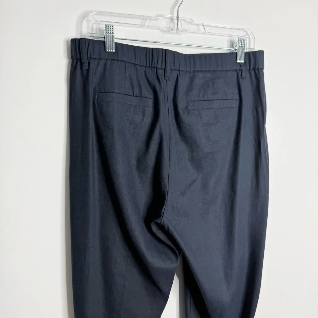 NWOT J. Jill Linen Stretch Slit Hem Pant In Navy 265151 With Pockets Size Medium Blue - Image 10