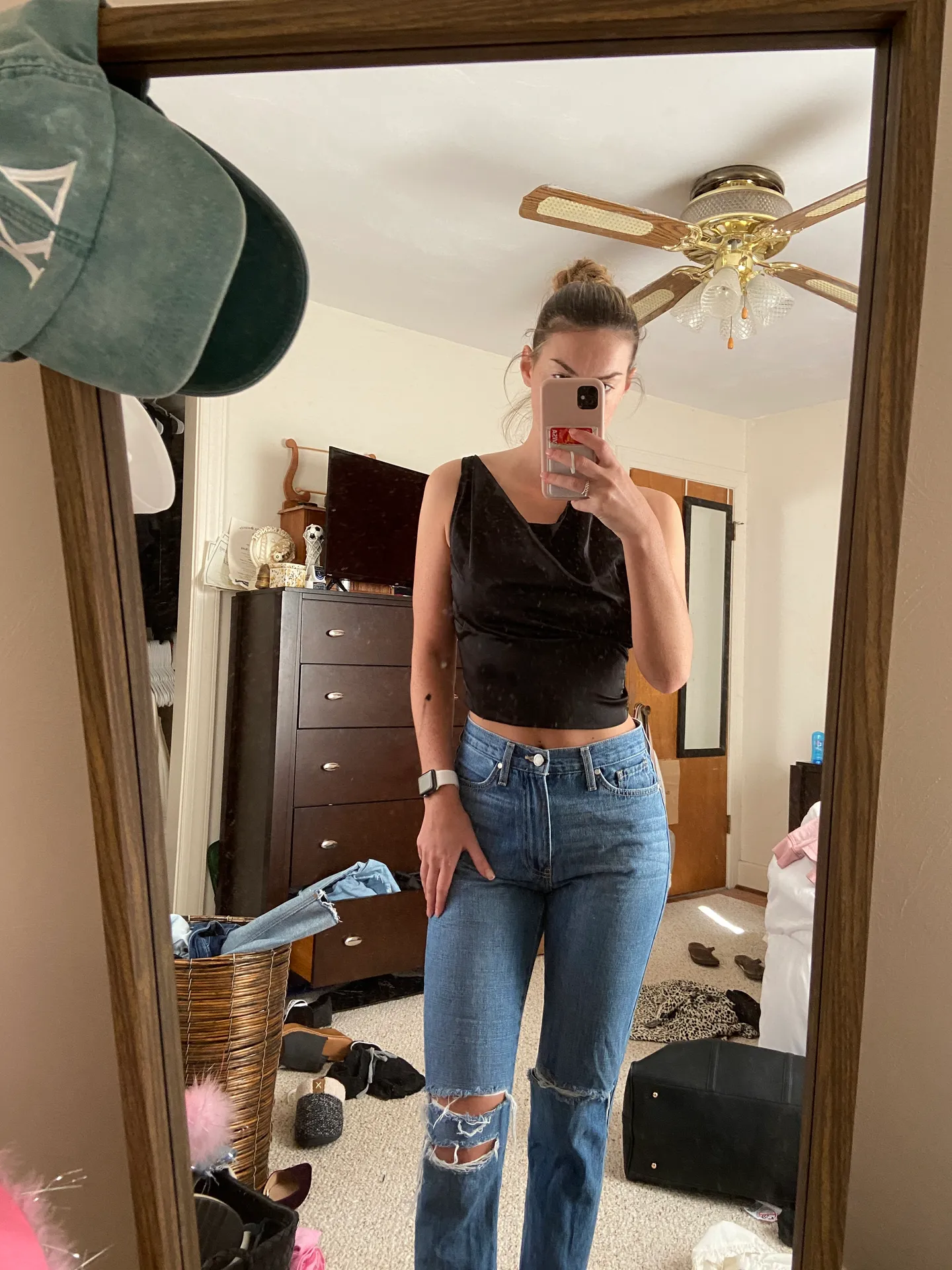 superdown Parker Drape Top in Black - Image 2