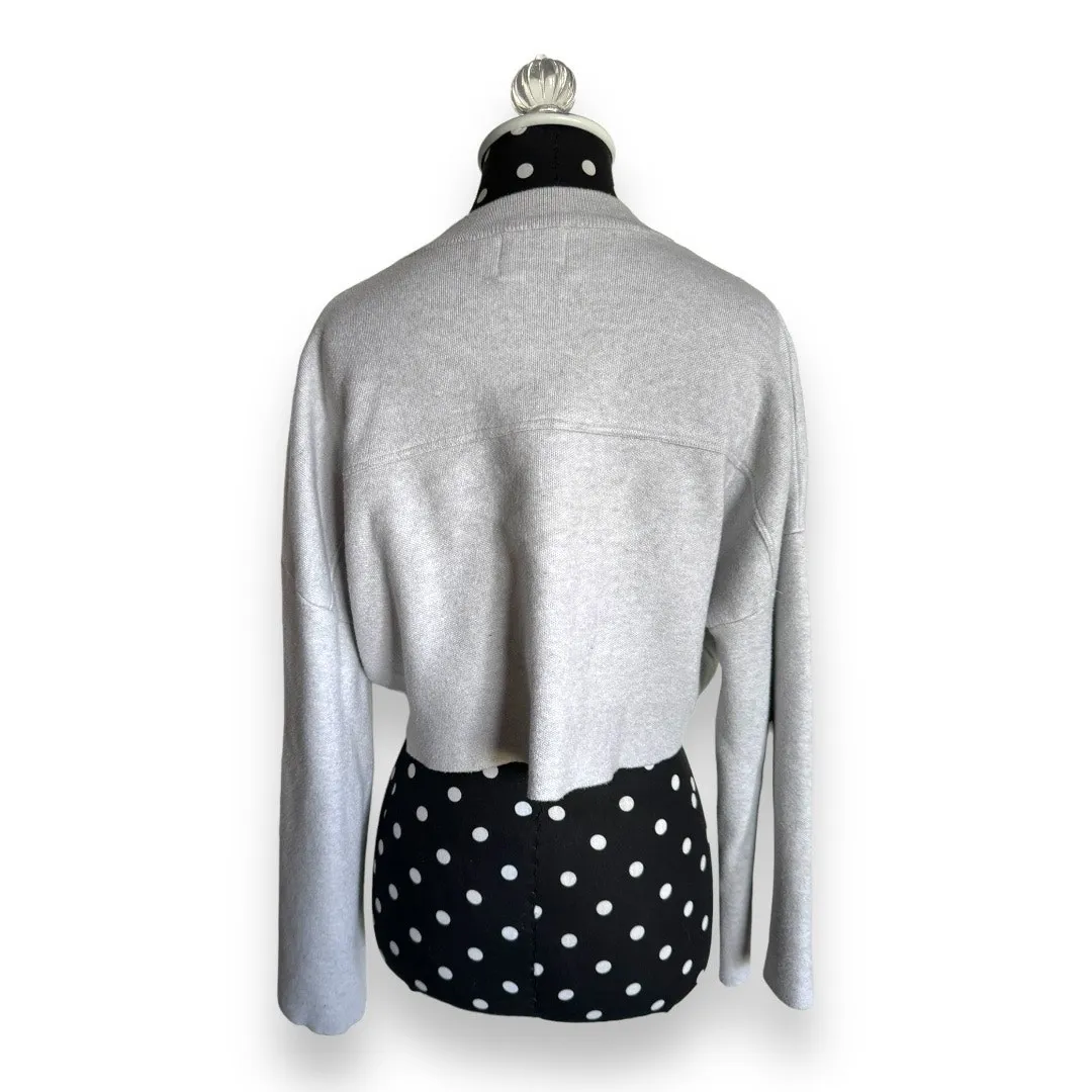Princess Polly Womens Sweater Sz S M Light Gray Cropped Bell‎ Sleeve - Image 5