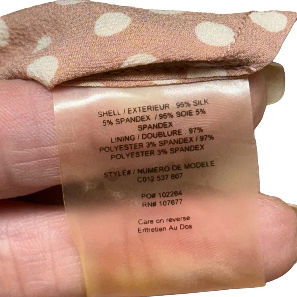 Alice + Olivia Polka Dot Tiered Chiffon Silk Dress Dusty Pink Barbiecore Sz 8 - Image 13