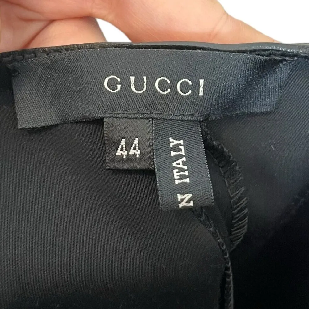 Gucci  Wide Leg  Trousers Dress Pants Black Mid Rise Womens Size IT 44 US L - Image 6