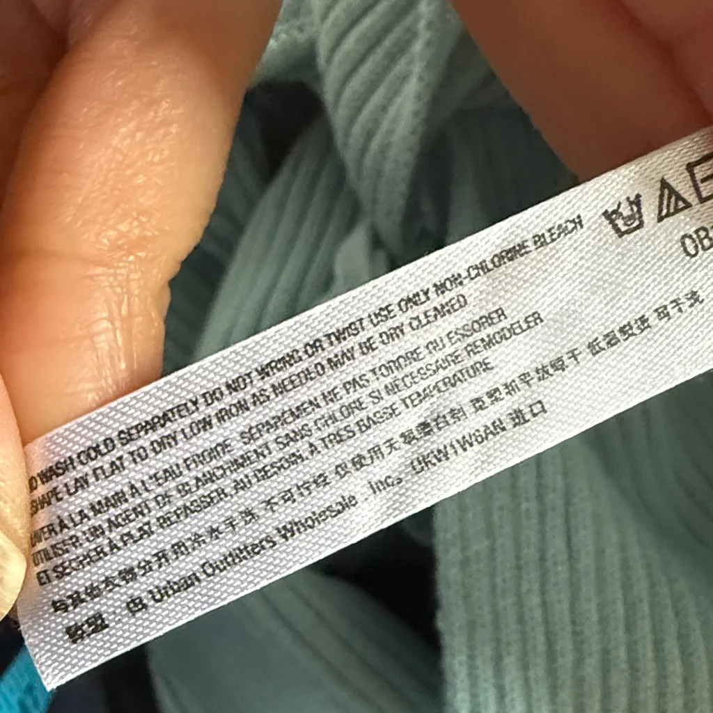 Free People Light Blue Crew Neck Ribbed Sweater Brig Oversized Pullover - Image 9