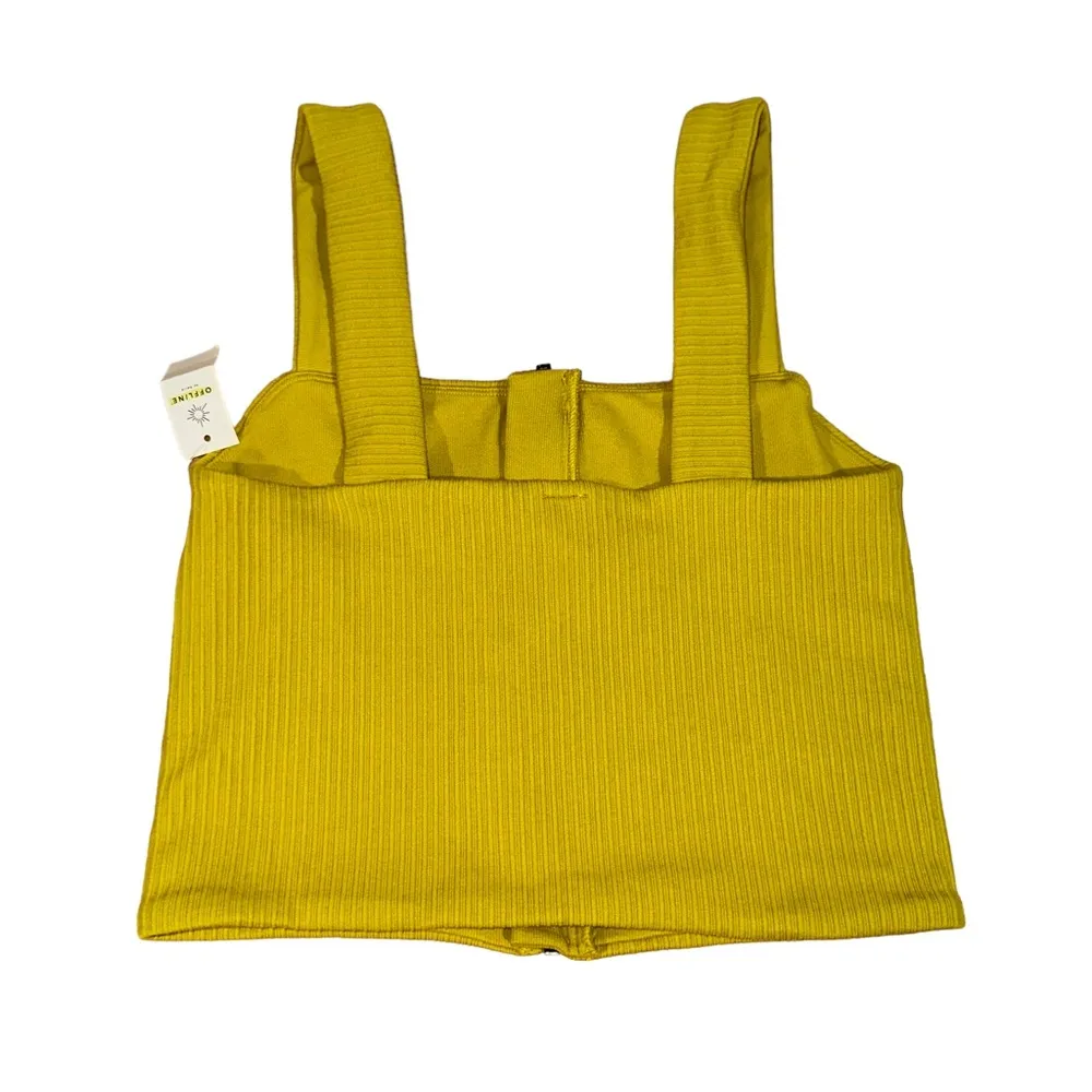 NWT Offline by Aerie Zipper Cropped Top Neon Green Yellow Size Medium - Image 2