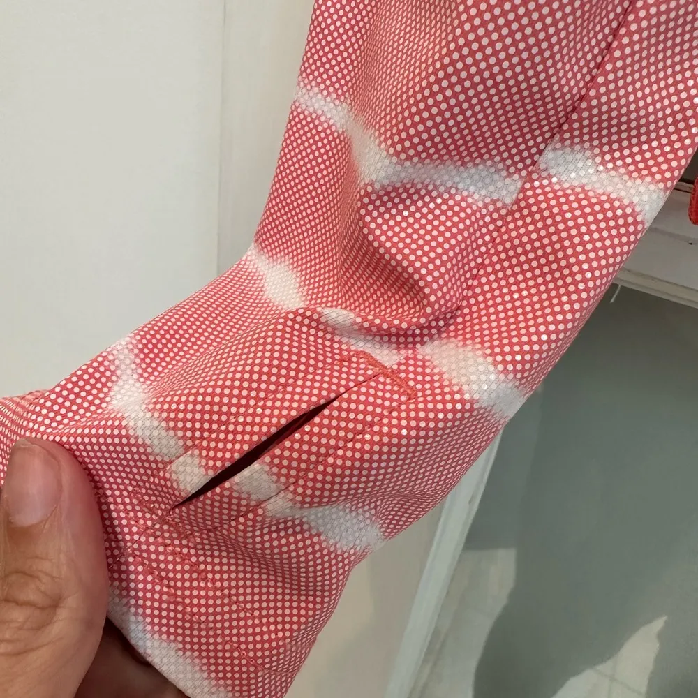 Columbia Salmon Shimmer Tie Dye Stripe Omni Shade Sun Deflector Top Size Large L - Image 9