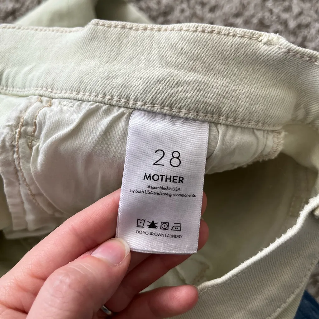 MOTHER The Hustler Ankle Fray Jeans in Second Chance Green Womens Size 28 - Image 11