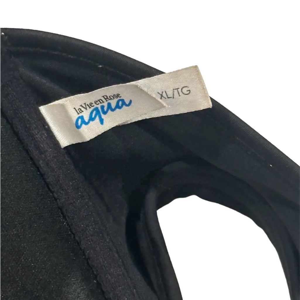 Women’s Aqua Swim La Vie en Rose Aqua Bra Top Black Bikini Top Size XL - Image 6