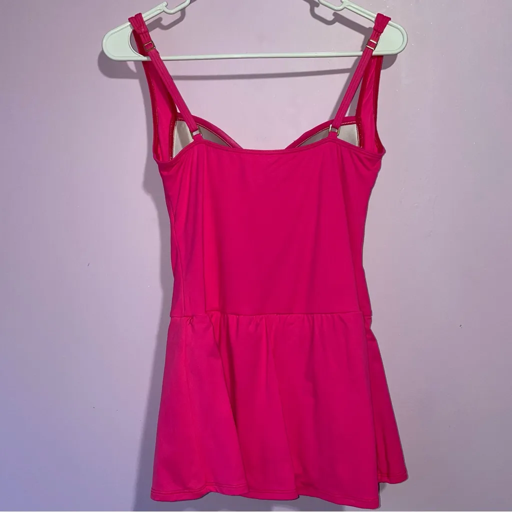 La Blanca Island Goddess Swimsuit Women Size 8 Over the Shoulder Bandeau Skirt - Image 4