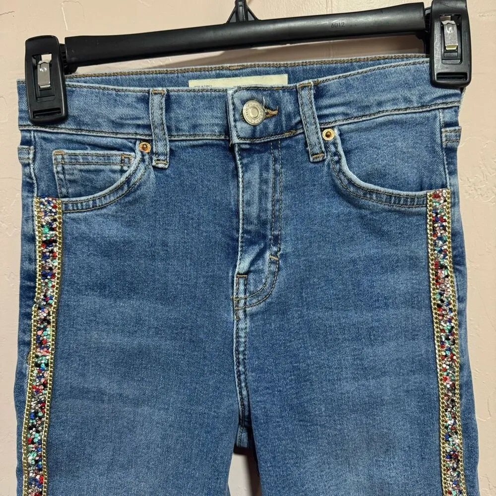 Topshop Moto Jamie 25x30 skinny jeans with gem stone embellishments - Image 3