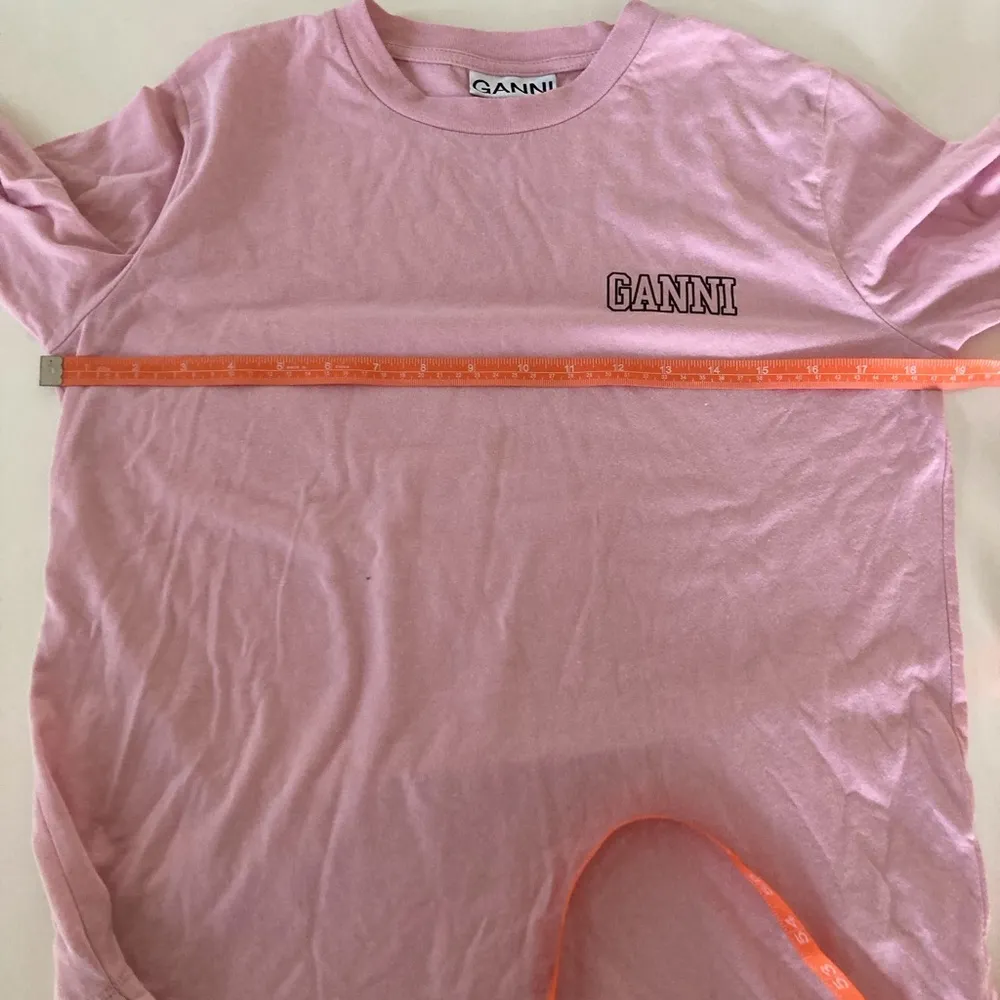 Ganni Long Sleeve Pink Logo T Shirt s XS - Image 4