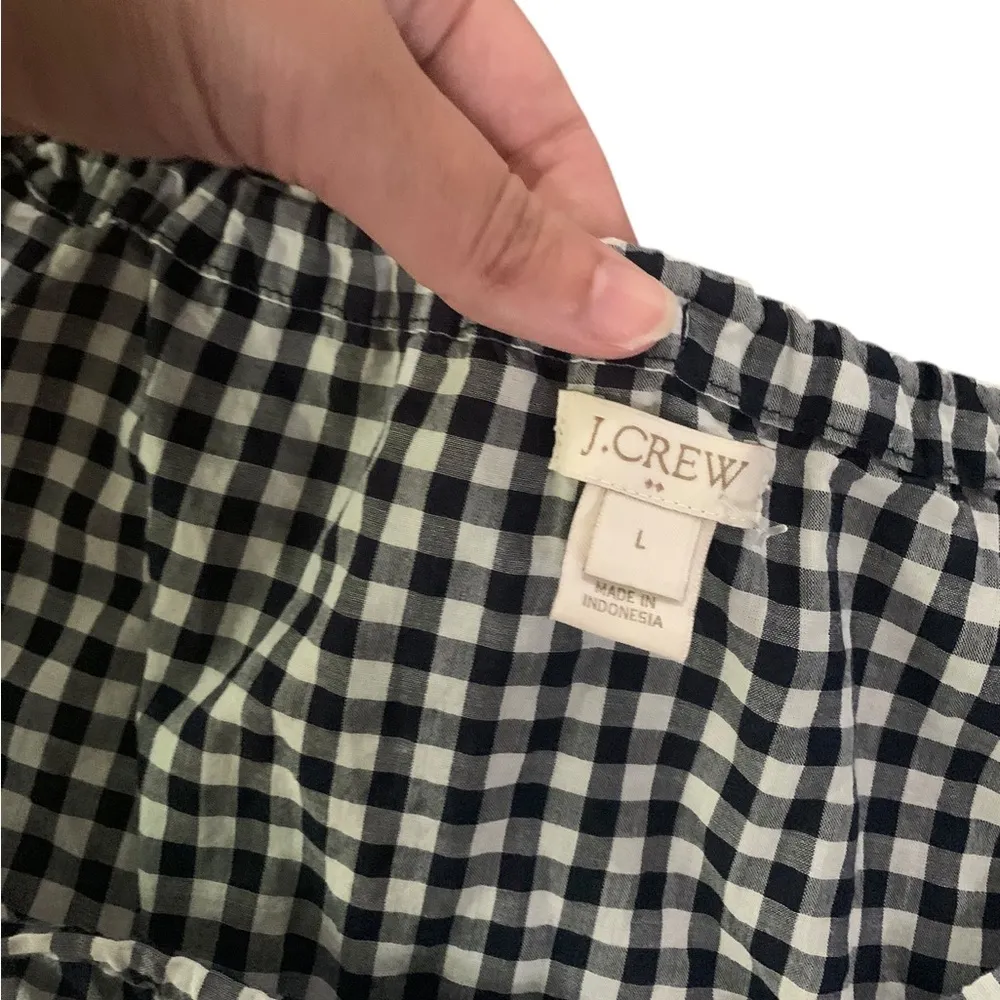 J. Crew Gingham 100% cotton romper size L - Image 8