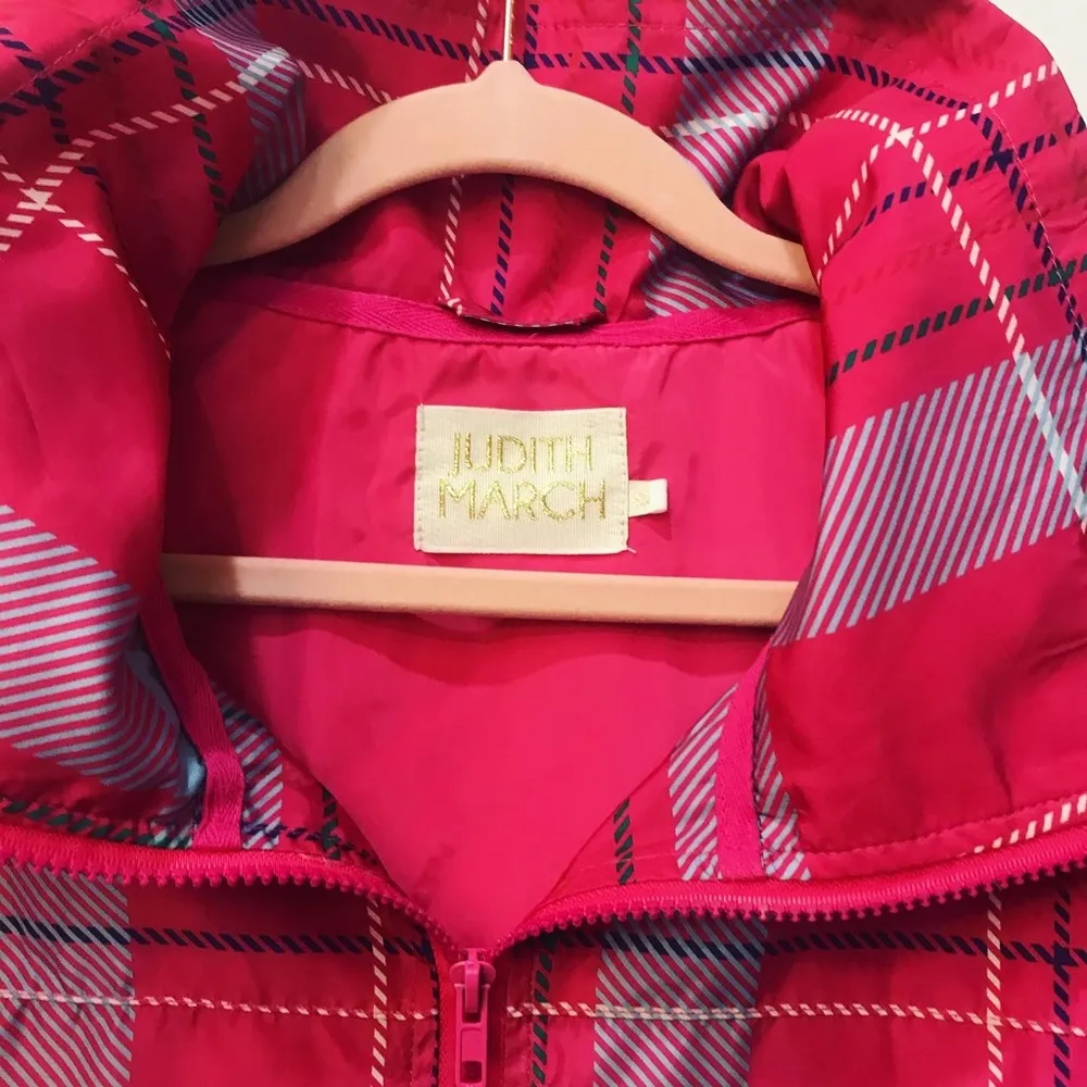 Judith March Windbreaker pink plaid  jacket sz Small - Image 10