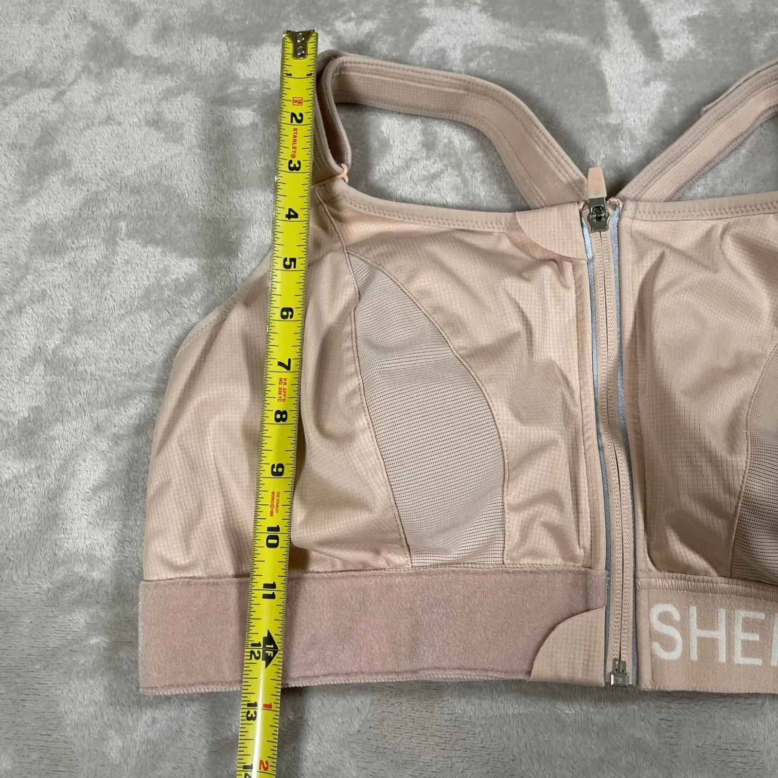 SHEFIT Women's Sports Bra Zip Up Athleisure Athletic Workout 4 Luxe Beige Tan Size undefined - Image 4