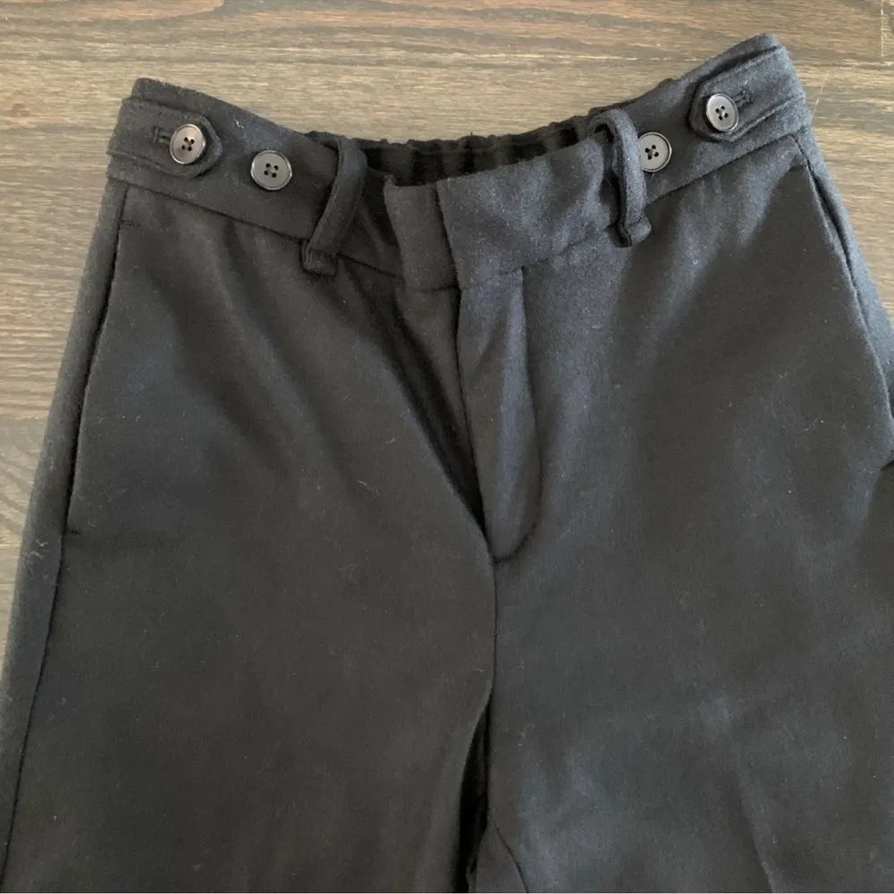 Banana Republic‎ Petite High Waisted Black Wide-Leg Wool-Blend Trousers C28 - Image 5