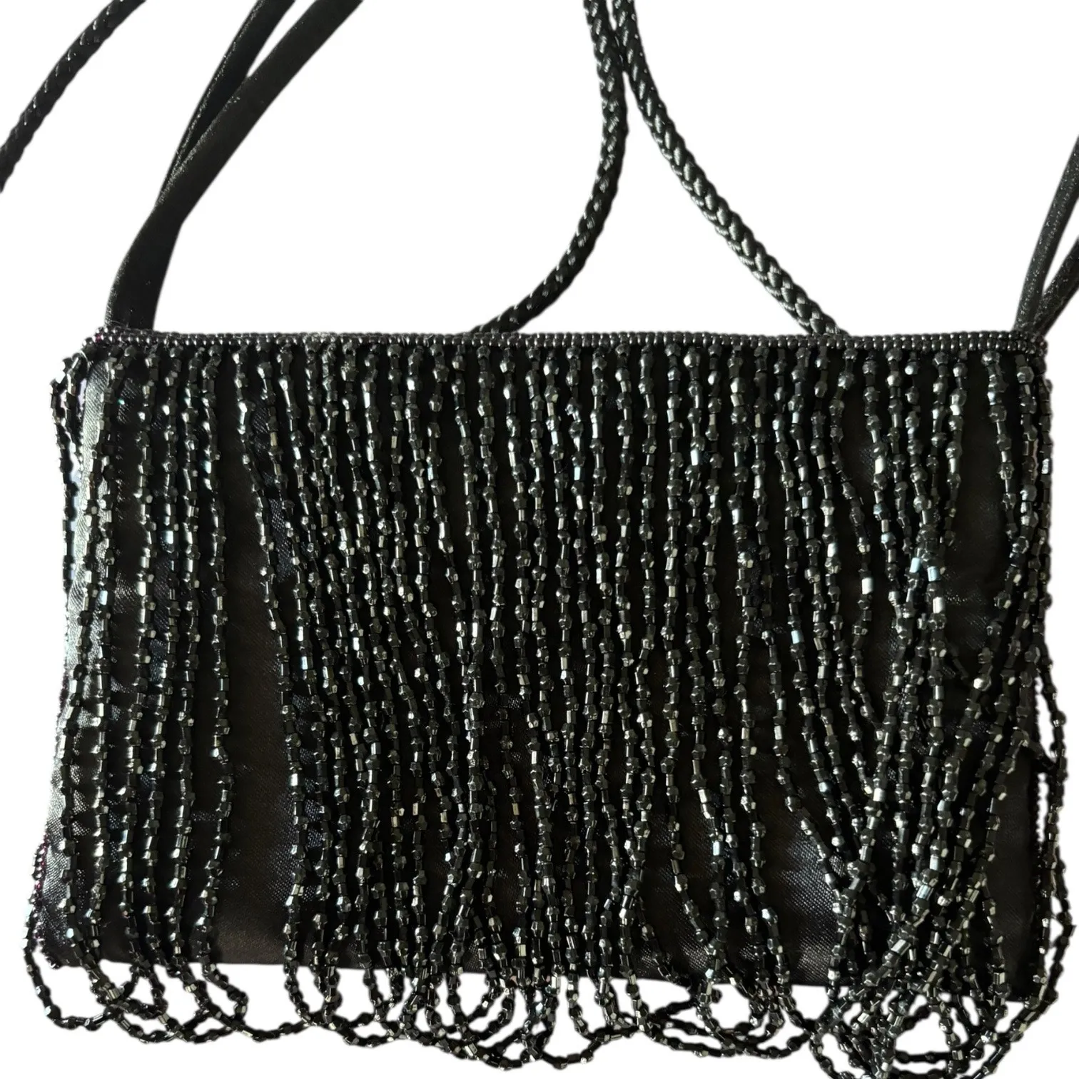 La Regale Small Beaded Purse Crossbody or Handbag Black Formal Prom Dance - Image 1