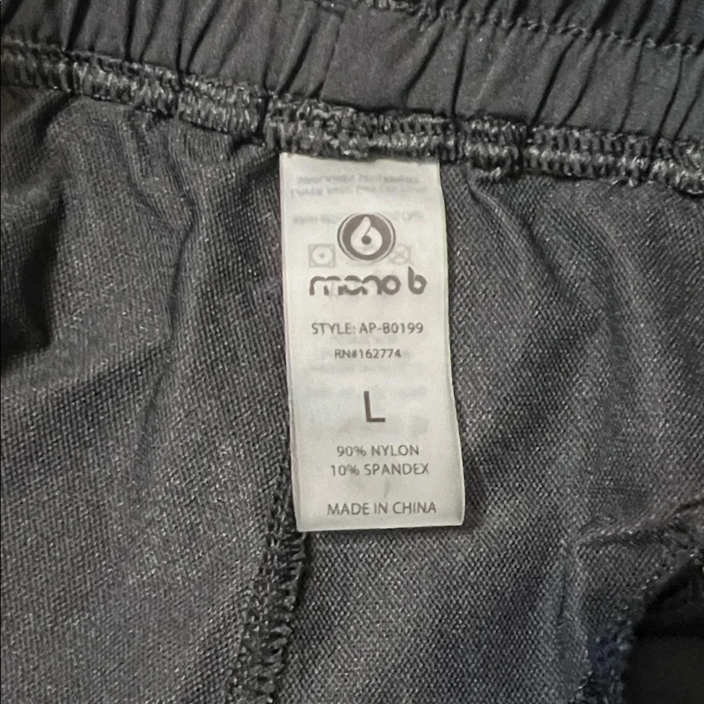 Mono B Jet Black Workout Shorts Size L - Image 7