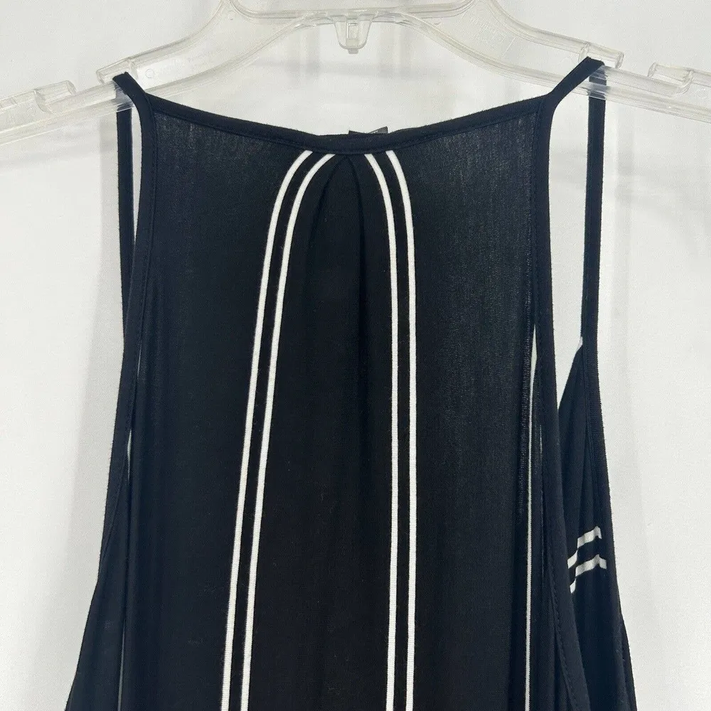 Olivaceous Black White Stripe Jumpsuit Sleeveless Joggers Surplice Neck Size S - Image 6