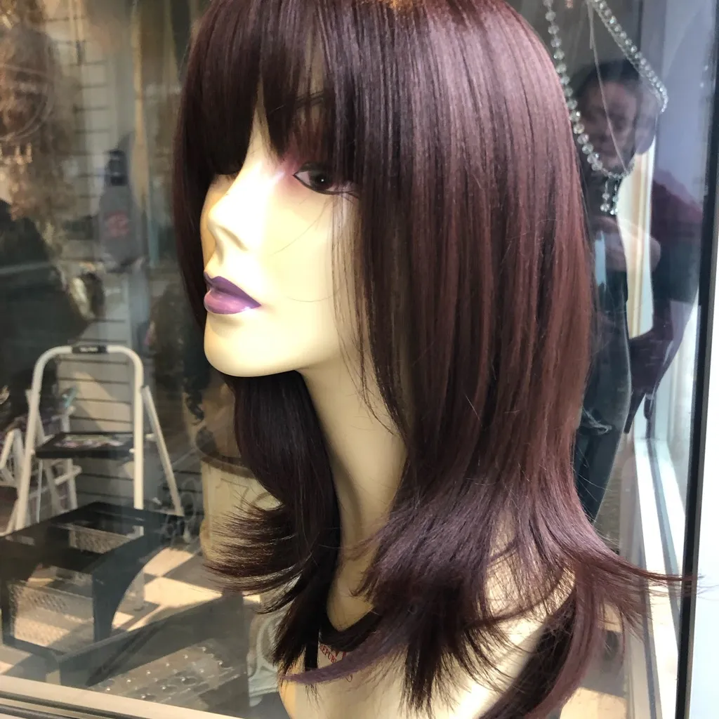 Auburn wine maroon 2020 hairstyle wig - Image 4