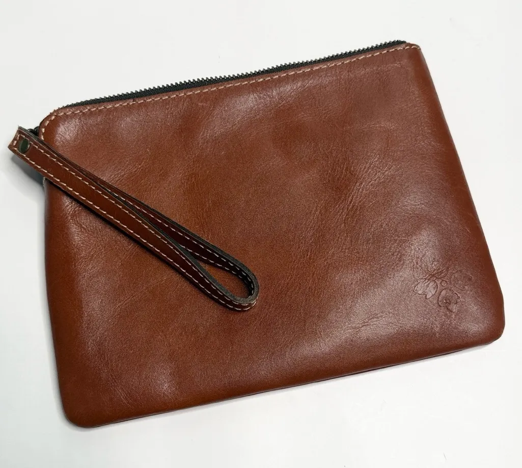 Patricia Nash Leather Wristlet Wallet Pouch Zipper Bag 9” x 6-1/2” - Image 1