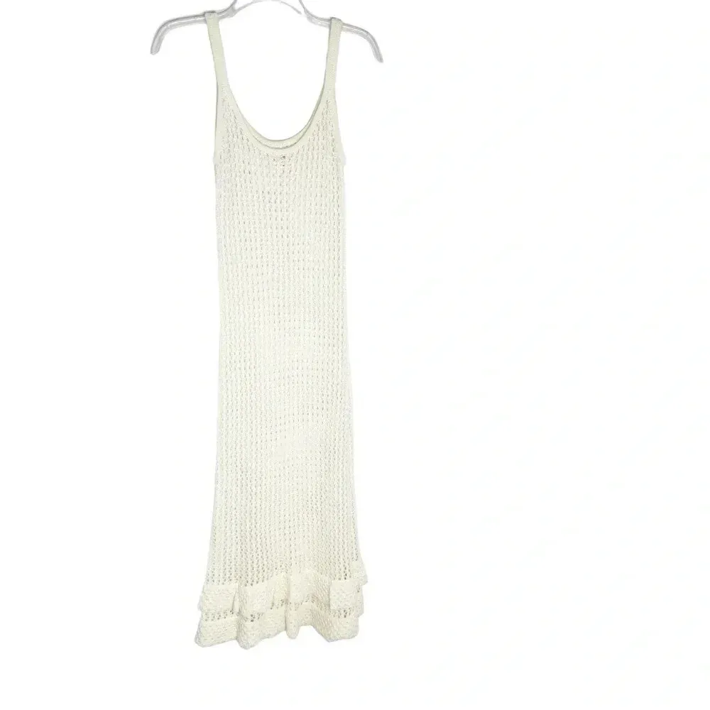 Capittana Crochet Boho Midi Dress Swim Beach Pool Cover Up Ivory Size M/L NWT - Image 6