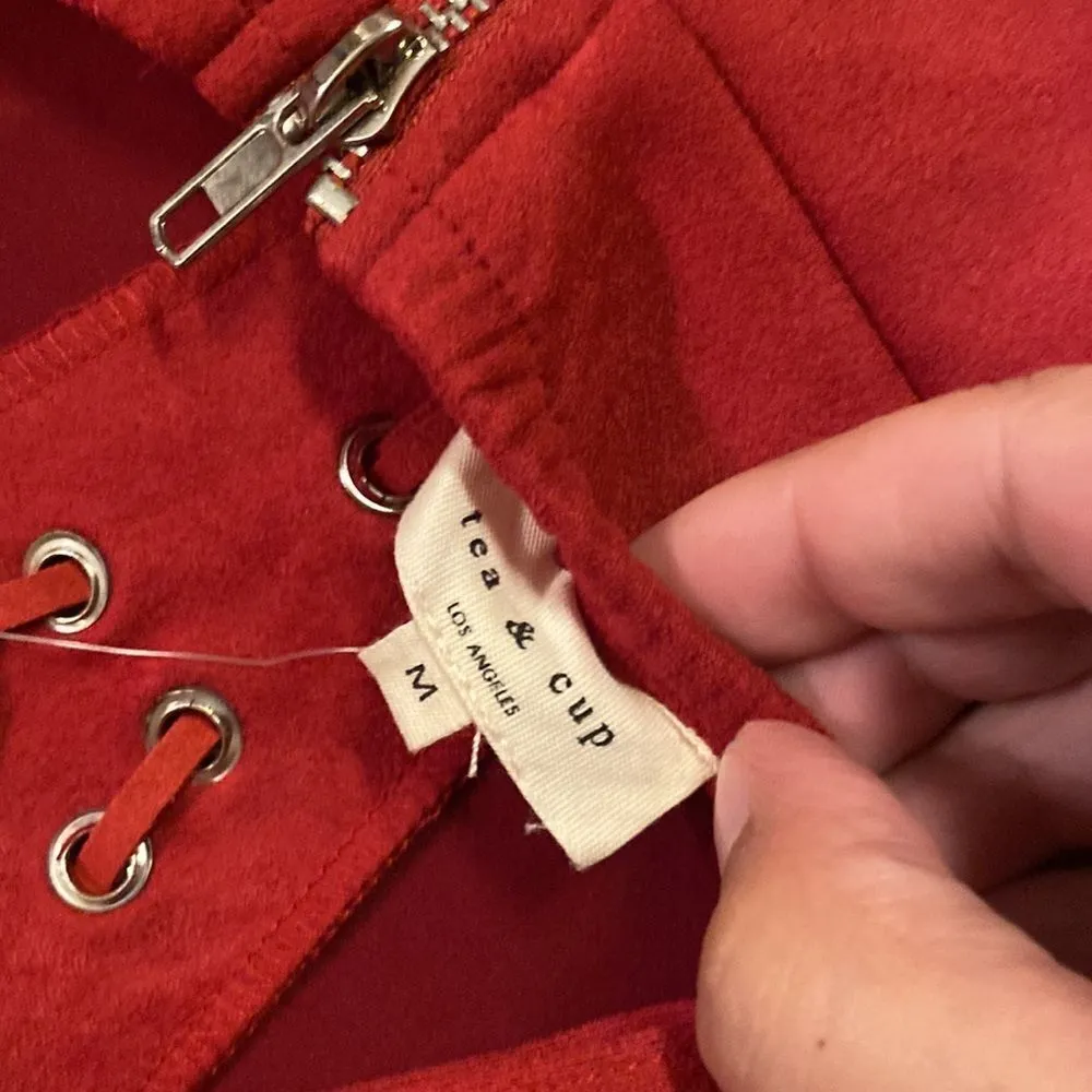 NWT tea & cup red dress M Size M - Image 7
