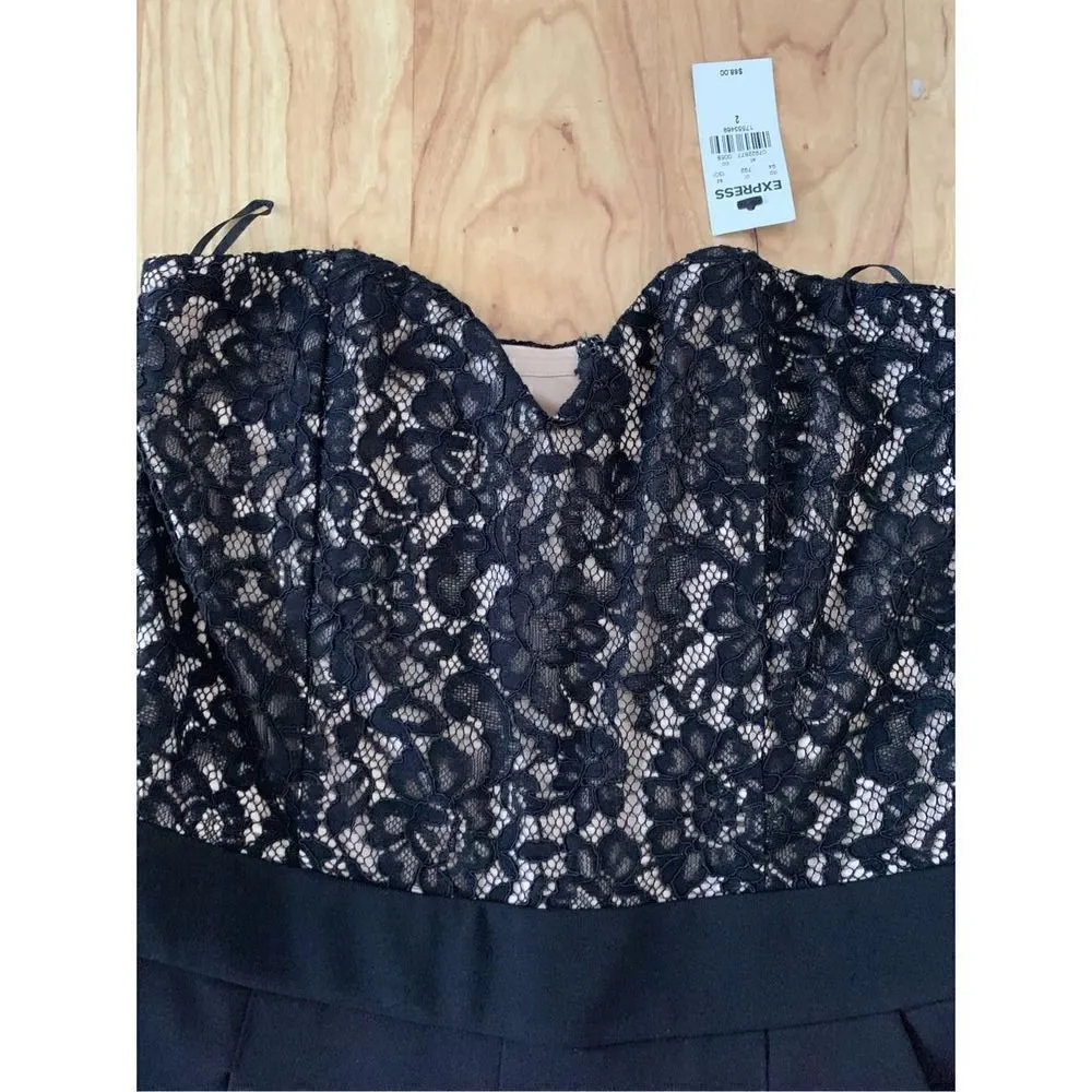 Express lace black romper size 2 long pant suit - Image 2