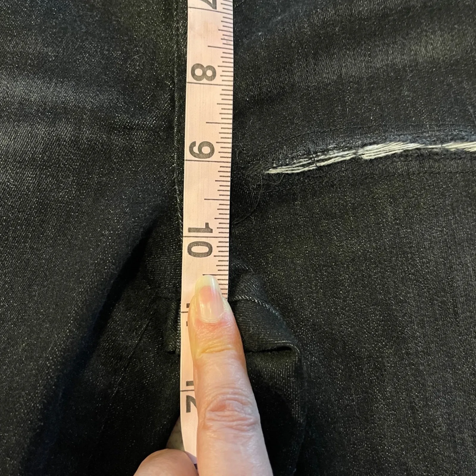 FRAME Le High Flare Jeans Black Denim Distressed Size 31 - Image 7