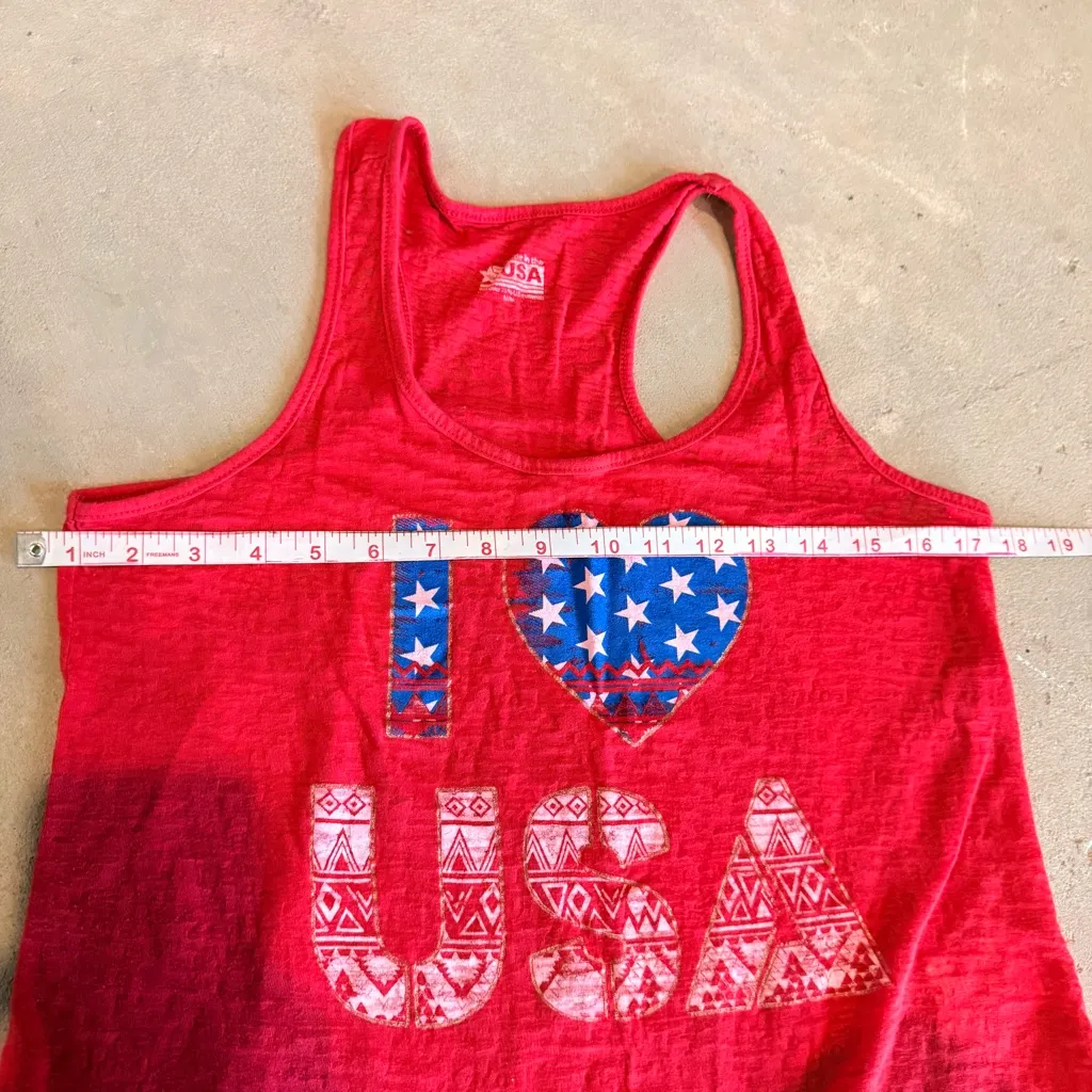 Source Unknown Red I Love USA Tank Top Size M - Image 5