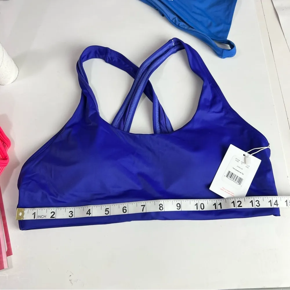 Andie Swim NWT Caledonia Bikini Top Lapis Blue Size M Sporty Scoop Neck Swimwear - Image 7