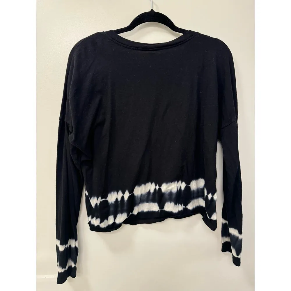 Wild Fable Large Boxy Long Sleeve Black and Tie Dye Cotton Tee Top - Image 2