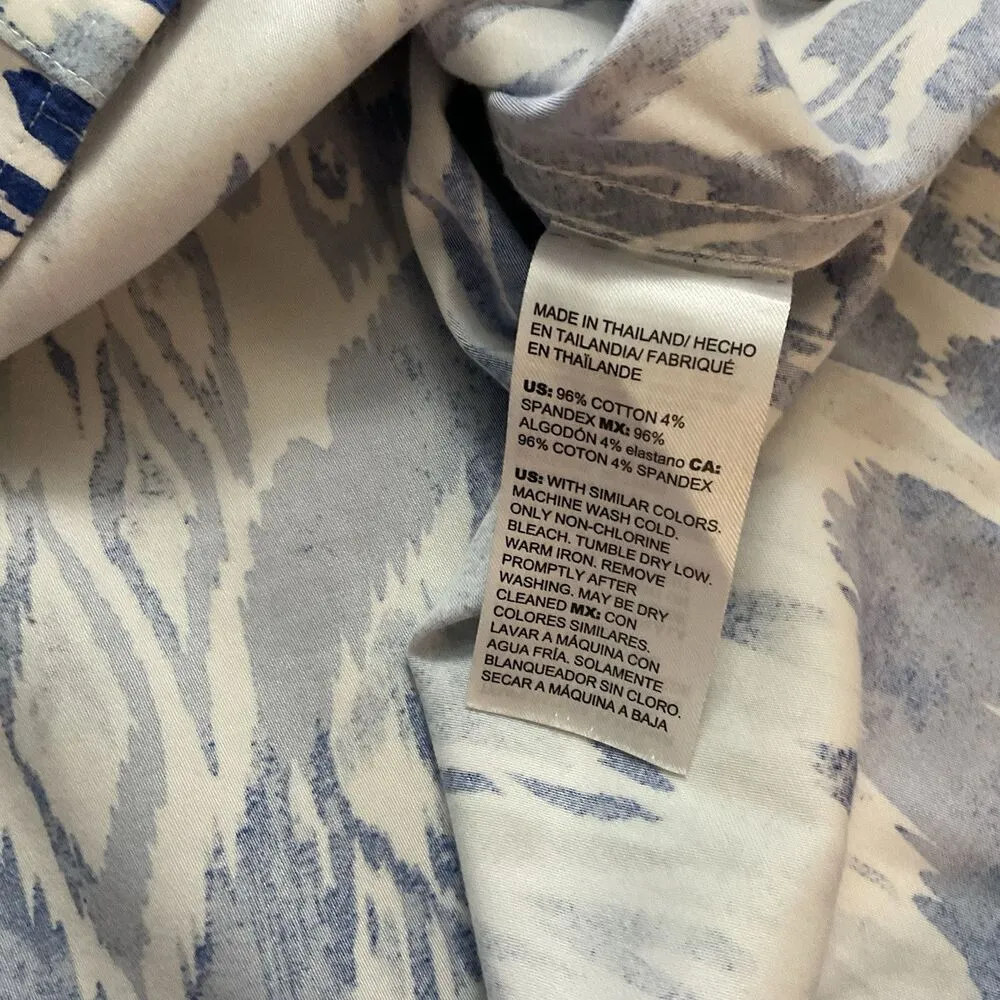 Chicos Top Womens Size 16/18 Large 3 Blue Abstract No Iron Stretch Watercolor - Image 6