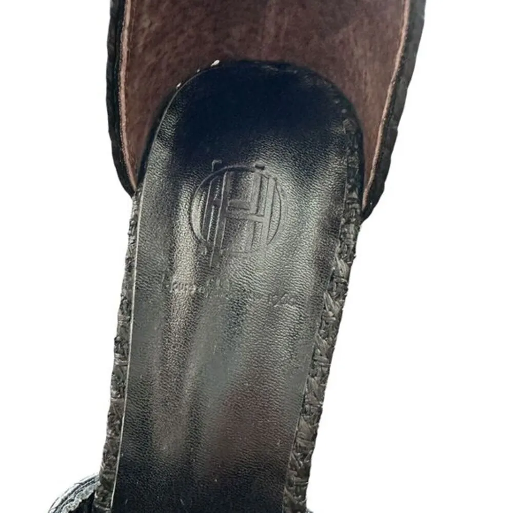 House of Harlow 1960 x Revolve Cava Heel Raffia black‎ Sandals size 7 - Image 3