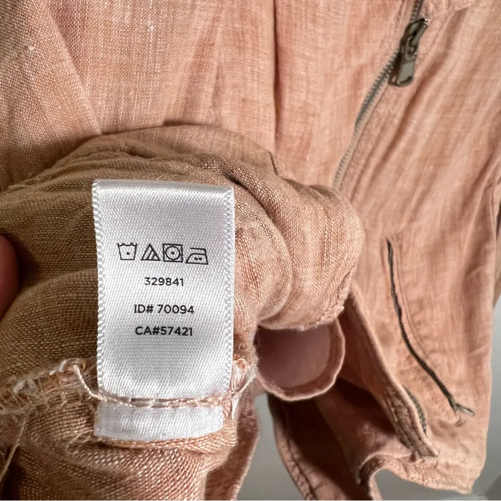 Lou & Grey Linen Moto Jacket Peach Blush XS - Image 12