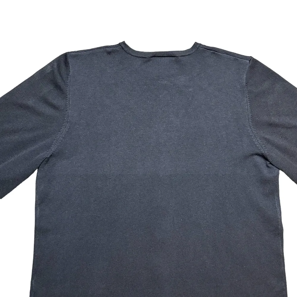 Bob Mackie black cardigan sweater with brown & tan embroidered details size med - Image 10