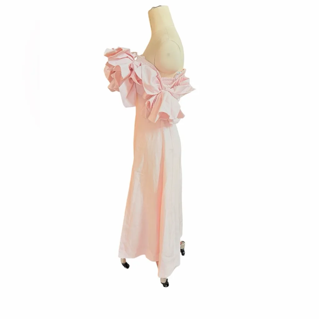 Aje Etta Pink Linen Midi Dress size 2 - Image 6