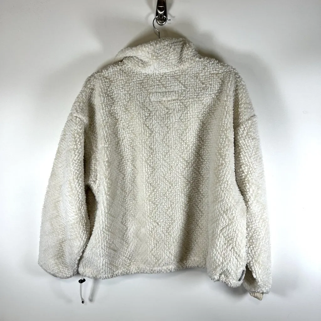 Columbia Womens Sherpa Jacket Fleece Sz XL Ivory Long Sleeve High Neck Polyester - Image 10