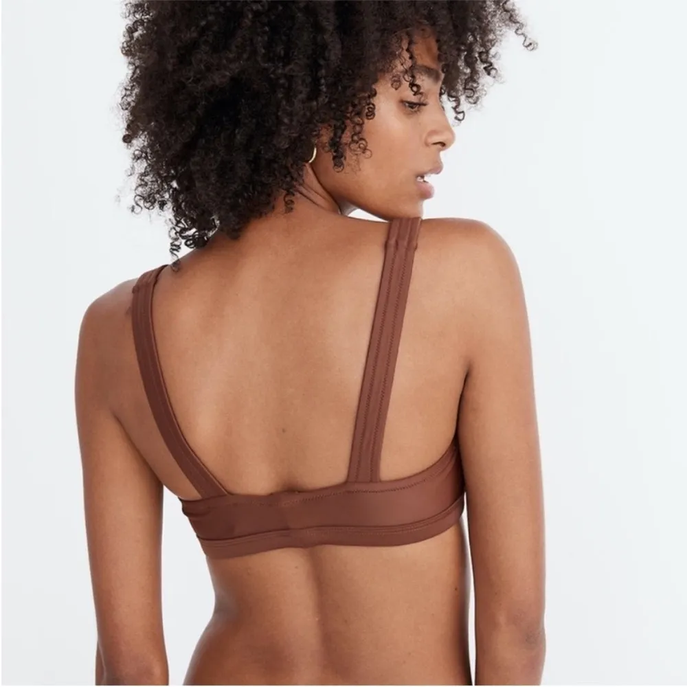 Madewell Second Wave Balconette Bikini Top in Brown Size XL - Image 4